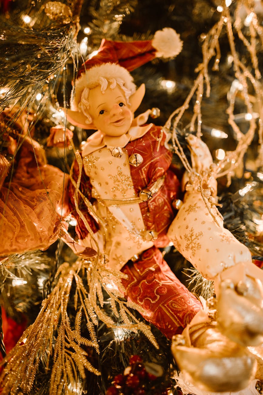 close up of an ornament on a christmas tree